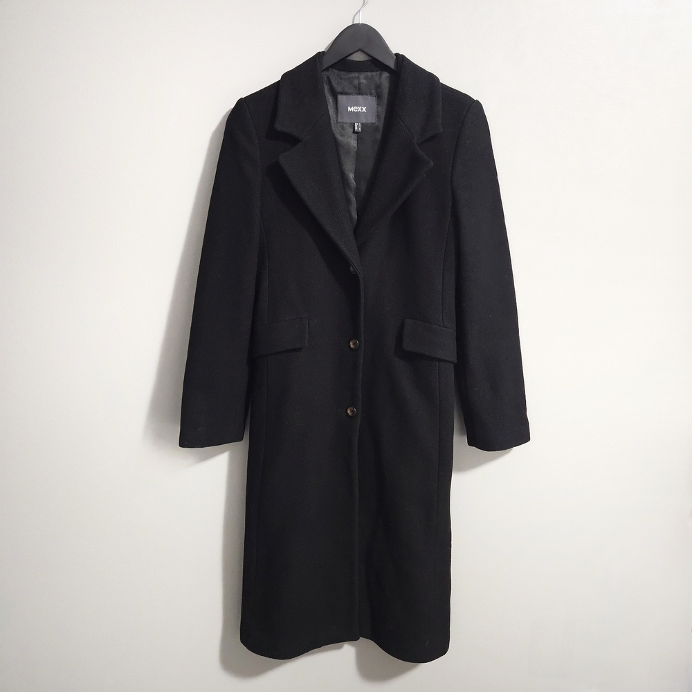 MEXX Black Wool Blend Longline Coat